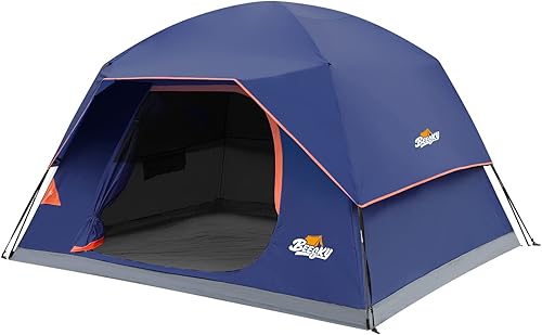 Miniatura 1 de Beesky Tienda de campaña para 4 personas, impermeable, fácil de instalar, tienda de campaña familiar grande con parte superior extraíble, ventana de