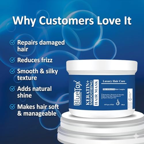 Image of keratin smoothning hair Repair Mask for Dry & Damaged Hair | sulfate and paraben free | Professional mask for Strengthening and Repairing Hair | For Chemically Treated Hair Type