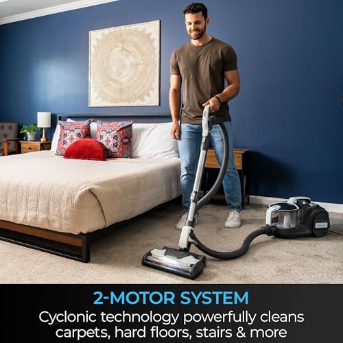 Image of Kenmore DC5070.01 Upgrade 500 Series Bagless Canister Vacuum with Hair Eliminator Brushroll,2-Motor Cyclonic Technology, HEPA Filtration & 24' Auto Cord Rewind for Pet, Carpets, Hard Floors, Stairs