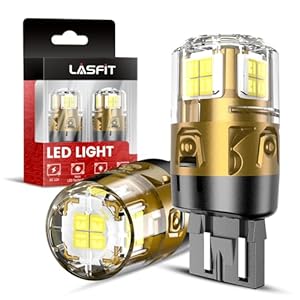 LASFIT 7443 7440 LED Bulbs Reverse Backup Light, 7444 7444na White T20 Daytime Running DRL Parking Lamp L-7440 W21W WY21W 6000K for Automotive Replacement, Plug and Play, Pack of 2