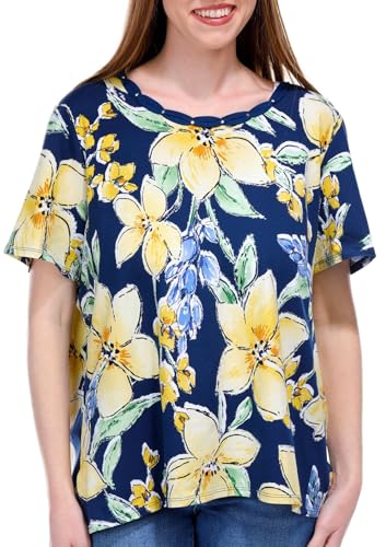 Haut en coton à manches courtes motif floral Alfred Dunner