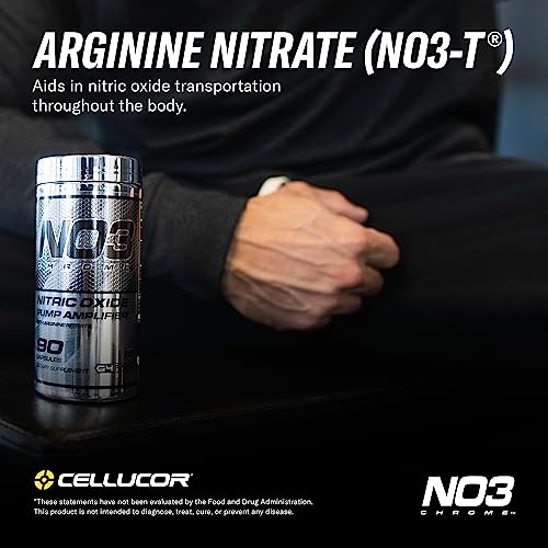 Image of Cellucor NO3 Chrome Nitric Oxide Supplements with Arginine Nitrate for Muscle Pump & Blood Flow, 90 Capsules, G4, (Pack of 2)