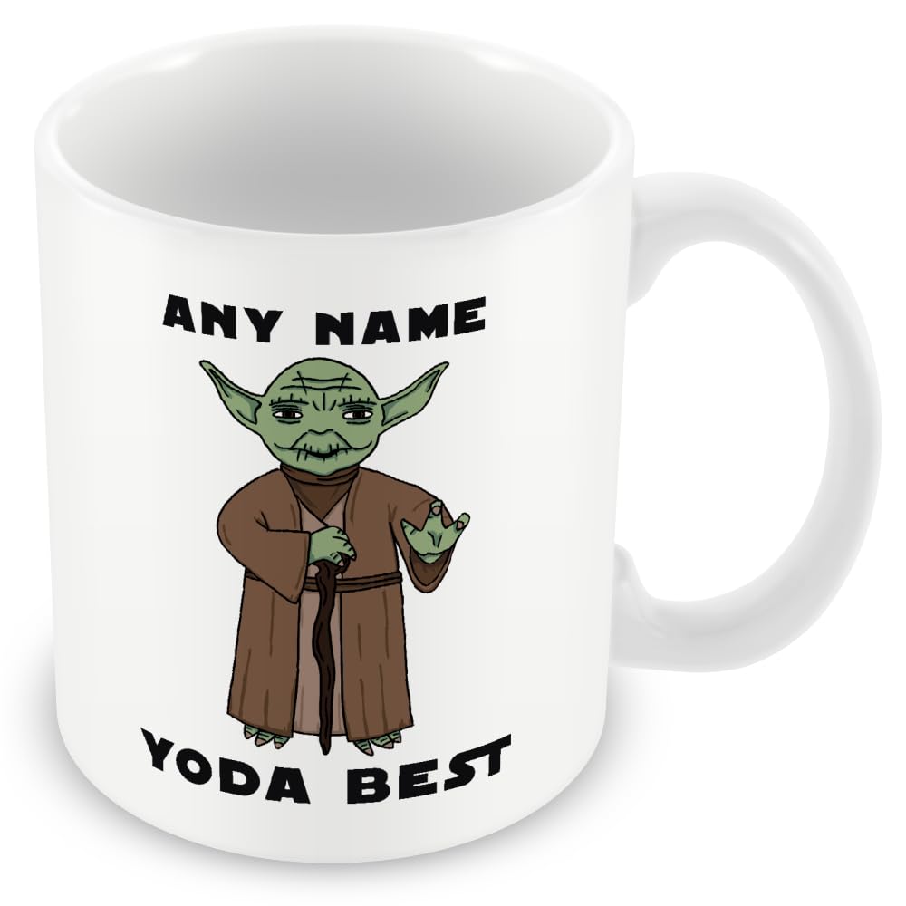 MUGGZ Personalised Funny Mug – “Yoda Best” – Cartoon Green Alien – Custom Gift for Fans