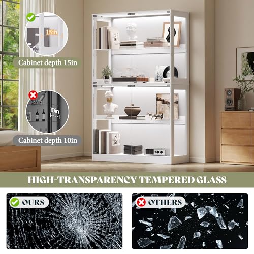 Image of AMERLIFE 45-Inch RGB Display Cabinet with Glass Doors