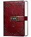 Lock Diary Leather Locking Journal Writing Notebook Vintage Lock Planner Agenda Personal Diary Wine Red
