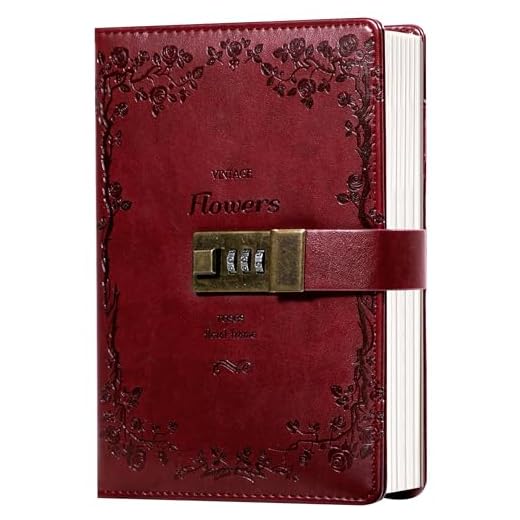 Lock Diary Leather Locking Journal Writing Notebook Vintage Lock Planner Agenda Personal Diary Wine Red