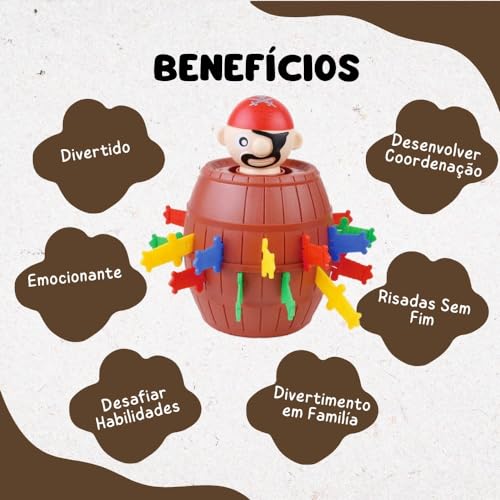 Jogo Pula Barril Pirata Brinquedo Educativo Infantil Jogo De Mesa Diversão Garantida