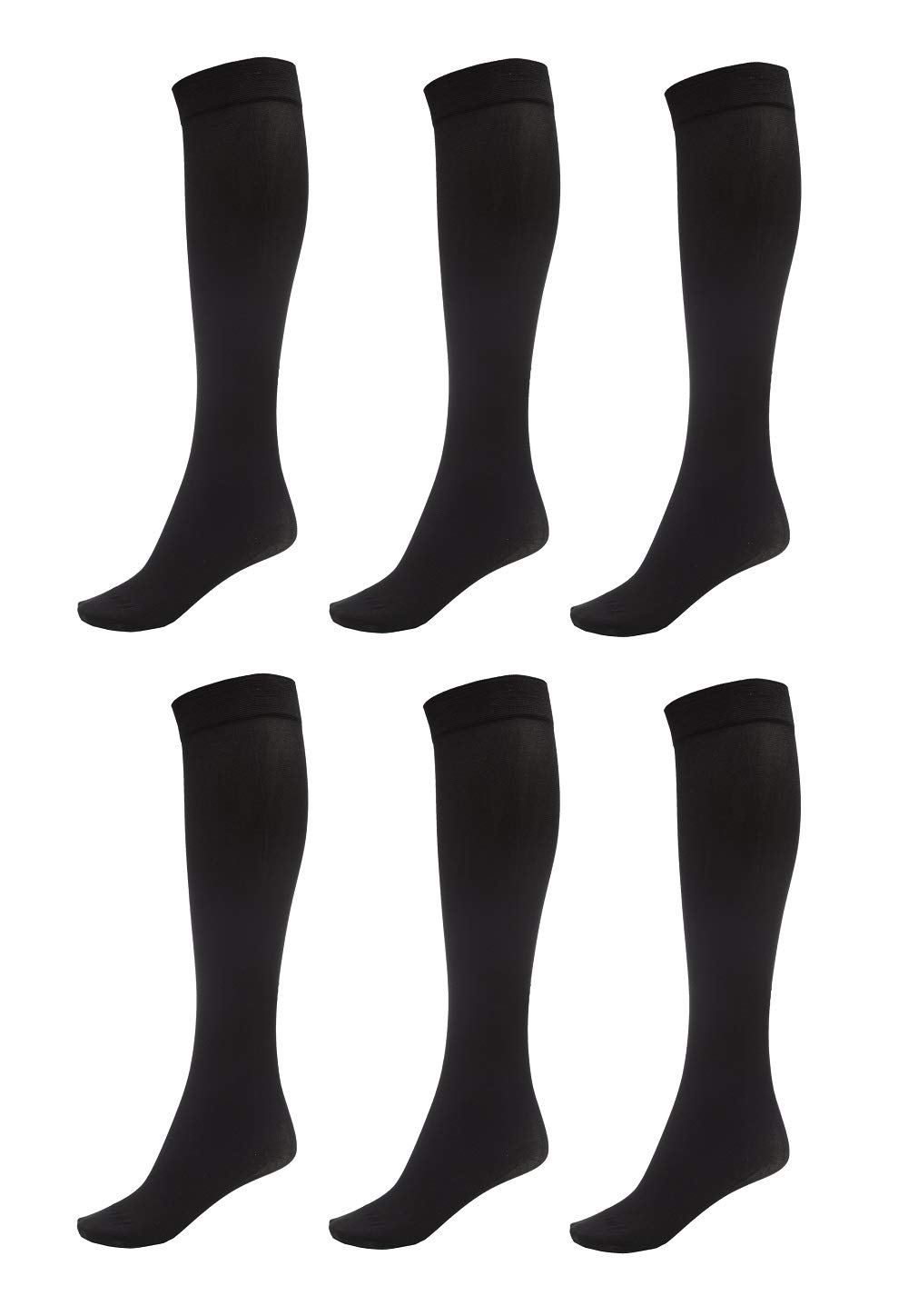 Daresay Women Trouser Socks with Comfort Band Stretchy Spandex Opaque Knee High 6 Pack