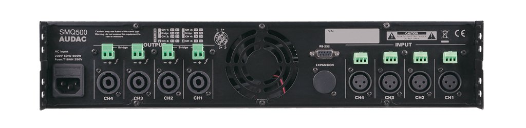 AUDAC SMQ500 amplificateur Audio 4.0 canaux Noir - Amplificateurs Audio (4.0 canaux, D, 0,05%, 95 DB, 500 W, 300 W)