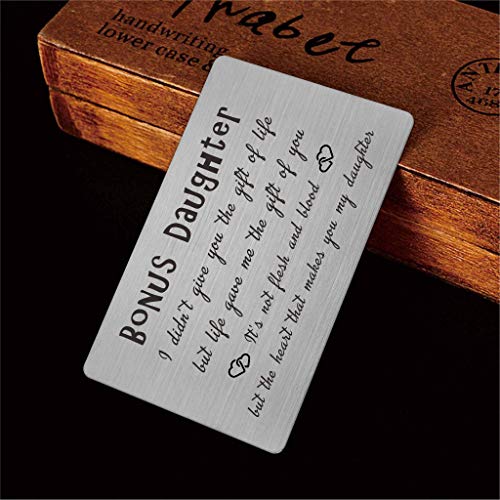 FALOGIJE Stepdaughter Gifts from Stepmom Stepdad, Daughter In Law Birthday Card, Step Daughter Proposal Gifts, Daughter In Law Wedding Gift, Christmas3