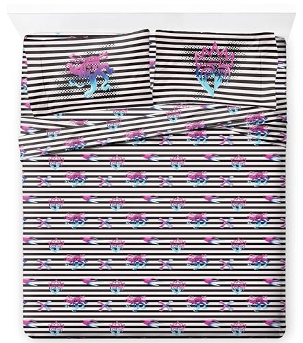 Image of Jay Franco Kids Sheet Set with Fitted, Flat Sheets & Pillow Cover - Ultra-Soft Bedding with Pillowcase for Room Decor, Multi Color - Descendants, 4 Piece Queen