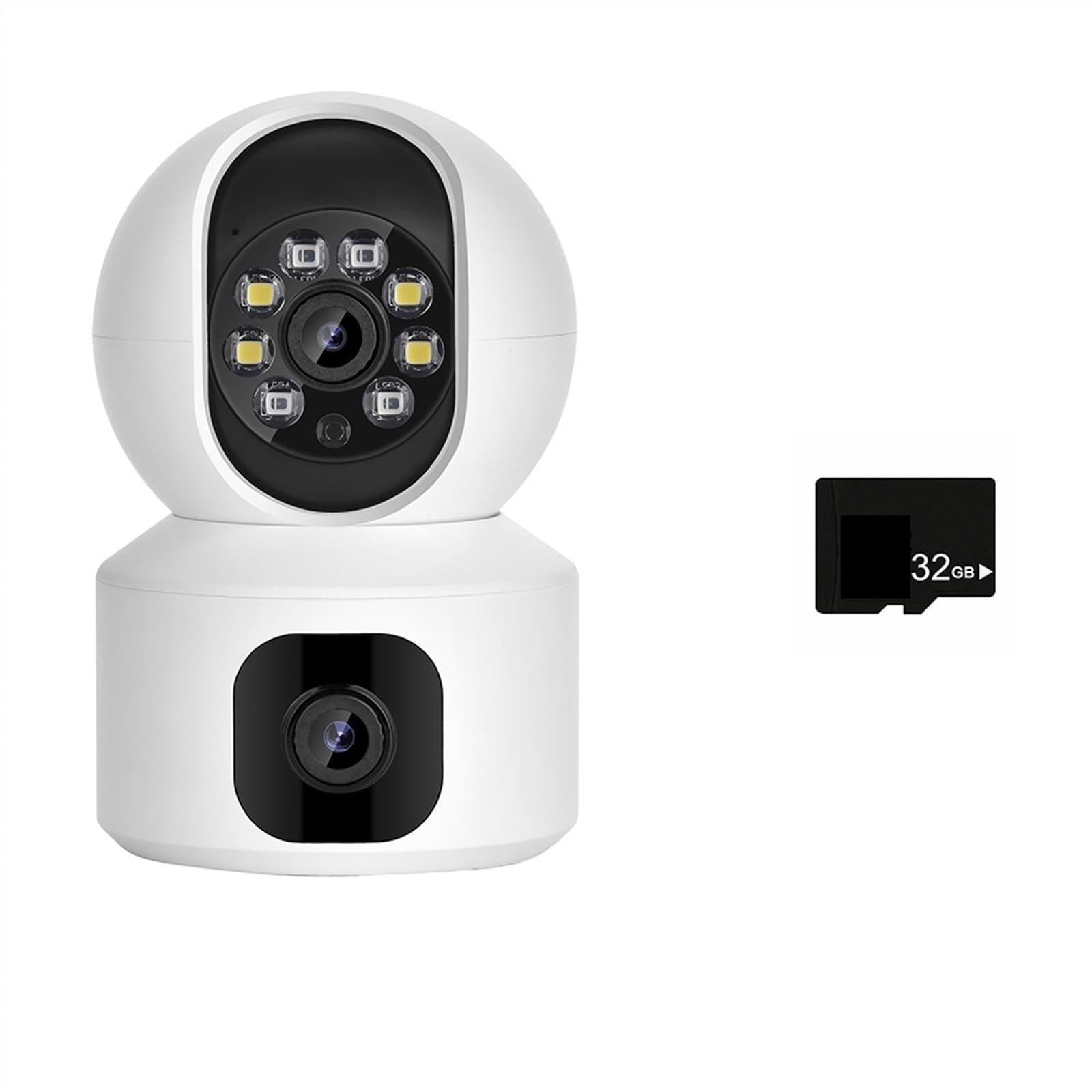 CVFRDD 2K 4MP Dual Lens PTZ IP Camera Dual Screen Home Security Camera 3MP HD Auto Tracking Baby Monitor Video Surveillance(4MP Add 32G)