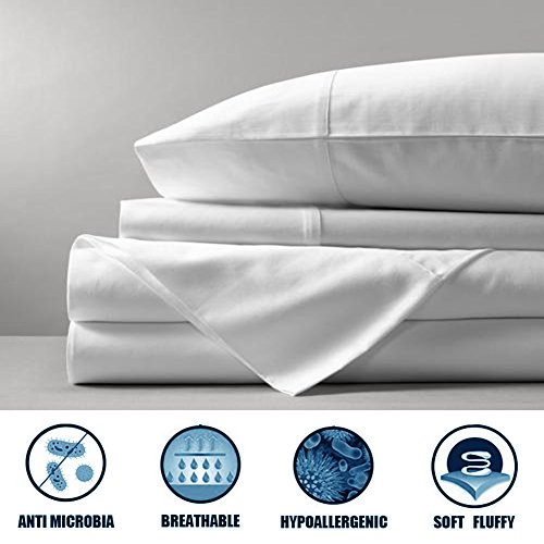 Fbts Basic Bed Sheets Queen White 1800 Luxury Microfiber Sheet Set Adjustable 15 To 18 Inch Mattress Deep Pocket Fitted Sheets For Women Men Bedroom #TOP3