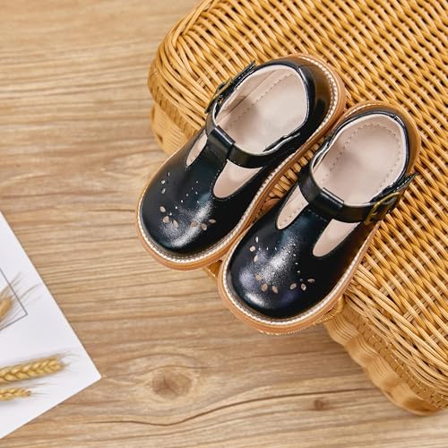 Image of GINFIVE Toddler Girls Dress Shoes Little Kids Flats School Mary Janes Shoes