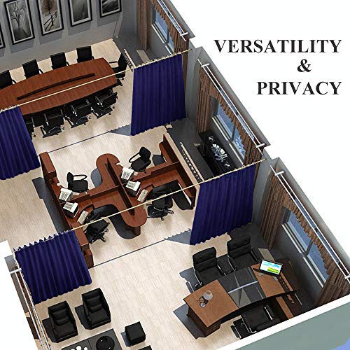 NICETOWN Blackout Wide Sliding Door Curtains - Insulated Noise Reduction Drapes, Privacy Vertical Blind for Living Room & Bedroom (Dark Blue, W100 x L95 inches)