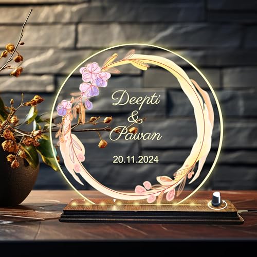Image of Brown Cloud Personalized Acrylic LED Night Lamp Customized Gift for Men Women Husband Wife Girlfriend Boyfriend Birthday Marriage Anniversary Festivals Decoration(LED USB RGLTR AO 001)(D1)