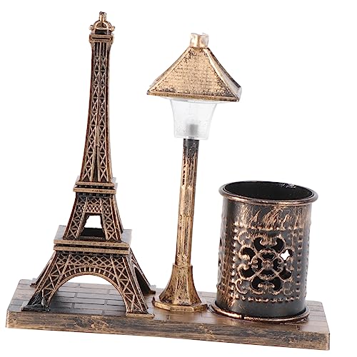 Gatuida Retro Art Night Light Pen Holder Eiffel Tower Desk Accessory Decorative Lamp