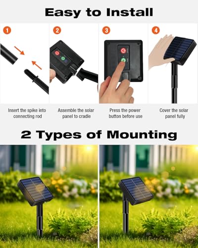 bitjam 2 Stück Solar Lichterkette Aussen, 5M 50 LED Lichterketten Solar Draußen 8 Modi IP65 Wasserdicht Solarlichterkette Außen Wetterfest für Garten Zaun Baum Hof Balkon Deko (Warmweiß)
