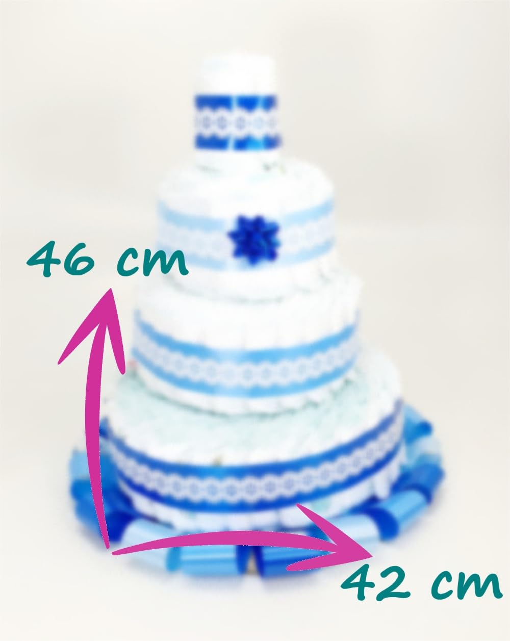 Torta di Pannolini 4 Piani Azzurra