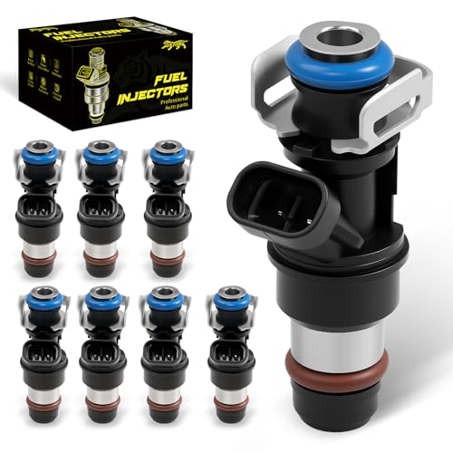 Oktiger Upgraded Fuel Injectors for Chevy Silverado 1500/2500/3500 2000-2006 Tahoe 2000-2006 for GMC Sierra 1500/2500/3500 Yukon XL for Cadillac Escalade 4.8L/5.3L/6.0L V8 Replace# 17113553(8Pcs)