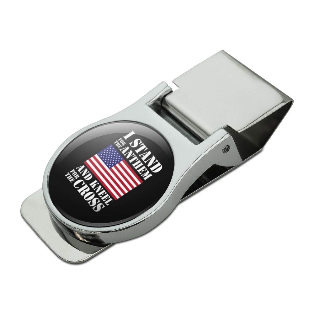 I Stand For The Flag Kneel Cross USA American Flag Patriotic Satin Chrome Plated Metal Money Clip-image-25