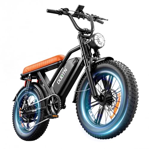 DUDTN Fat Tire Electric Bike for Adults, 1500W Peak 750W Brushless Motor, 48V 18.2Ah Battery 60 Miles Range, 28MPH Mountain Ebike for Off-Road Beach City Commuting