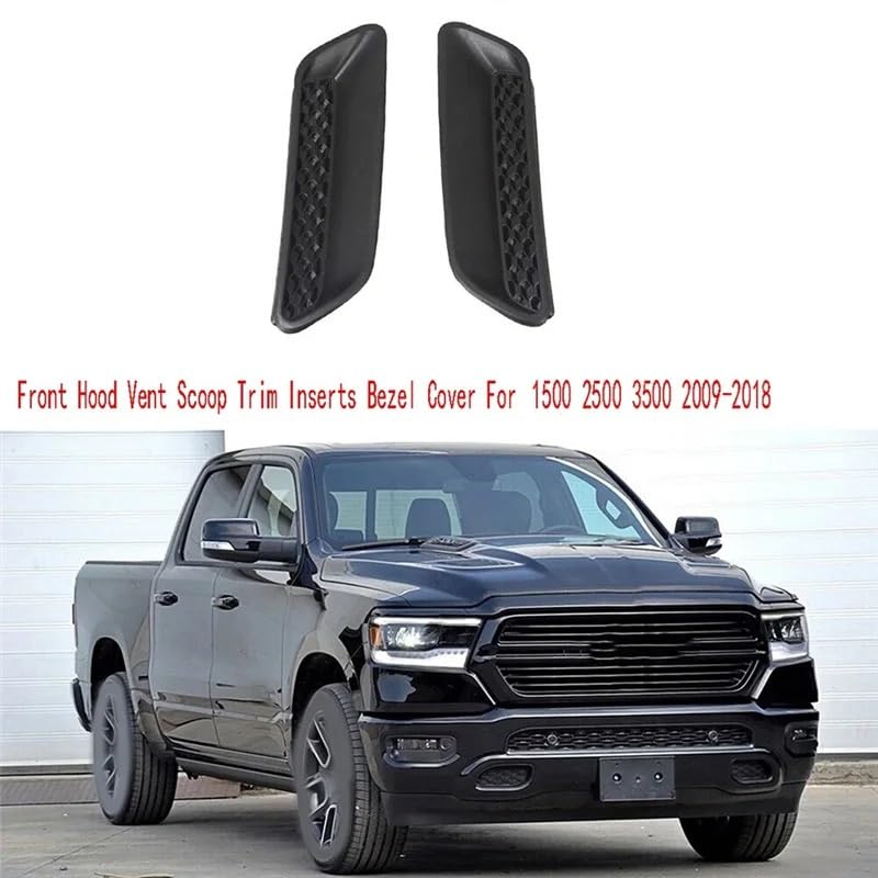 Écope de capot pour Dodge Ram 2009-2018 inserts d'aération en ABS noir