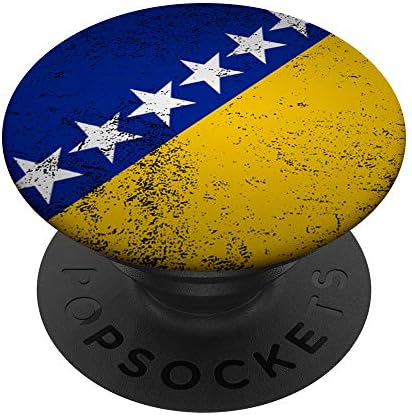 Grunge Bosnia Flag Cool Europe Balkan Nation Bosnian Gift PopSockets PopGrip: Swappable Grip for Phones & Tablets