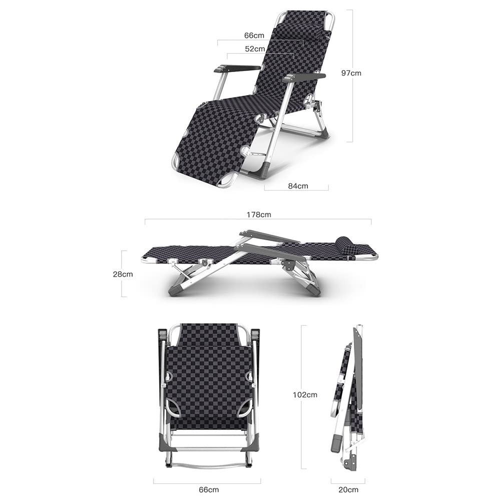 Fauteuil inclinable Zero Gravity - Fauteuil de patio pliable et réglable avec oreiller et accoudoirs massants, structure en acier et tissu Oxford - Idéal pour le jardin, la piscine, la plage