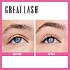 Maybelline Great Lash Washable Mascara Makeup, Volumizing Lash-Doubling Formula That Conditions As It Thickens, Blackest Black, 1 Count
