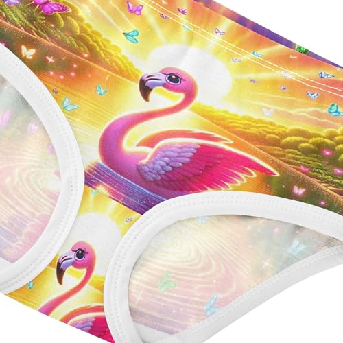 Cartoon Girls Underwear Toddlers 2t Cotton Cute Panties Girl Cartoon Flamingo Lake Sunset Kids Briefs Undies4