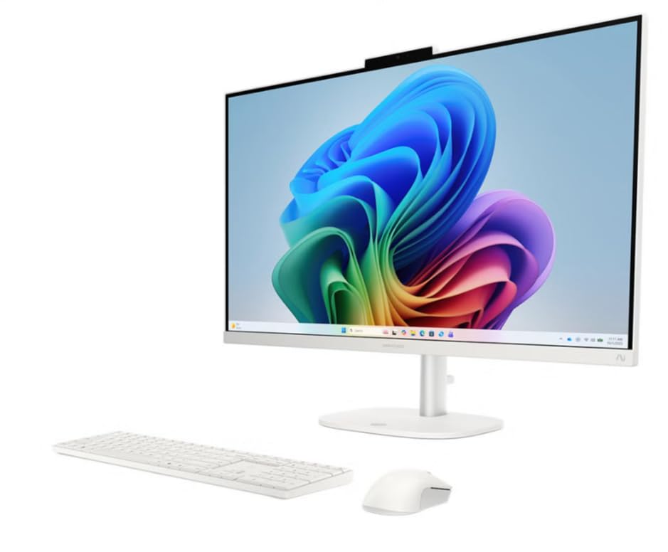 Image of HP OmniStudio 27 inch FHD IPS Touchscreen All-in-One Desktop PC - Intel Core Ultra 5 325, 16GB DDR5 RAM, 1TB SSD, Wi-Fi 7, Bluetooth 6.0, 1080p IR Camera, Windows 11 Home, White Keyboard & Mouse Included