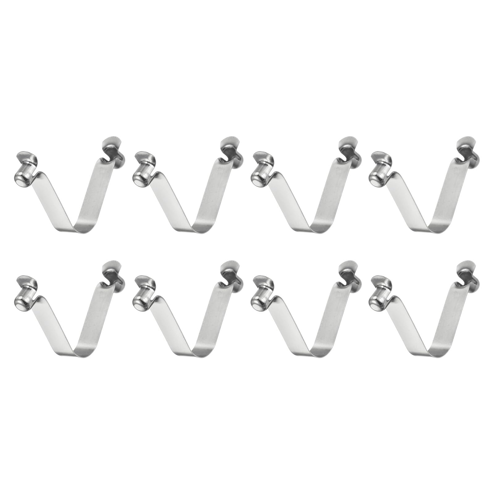 QUARKZMAN 8Pcs Doble Botón Kayak Paddle Snap Resorte Clip 8x10x50mm 65Mn Resorte de Acero en V en Forma de Tubo de Bloqueo Telescópico de Elevación Hueco Clips para Tienda Paraguas Camping