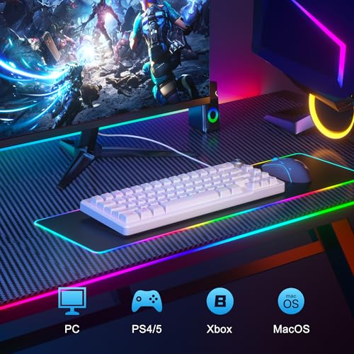 Image of MageGee Mini 60% Gaming Keyboard, RGB Backlit 66 Key Ultra-Compact Keyboard, TS68 Ergonomic Waterproof Mechanical Feeling Office Computer Keyboards for PC, MAC, PS4, Xbox ONE Gamer
