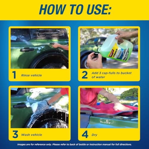 Image of Rain-X 620191 Car Wash - 100 fl oz. High-Foaming, Concentrated Formula for Greater Cleaning Action, Safely Lifting Dirt, Grime and Residues for an Exceptional Clean