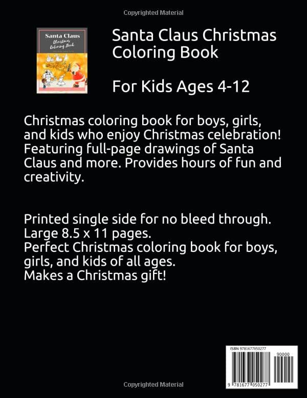 Santa Claus Christmas Coloring Book For Kids Ages 4-12: Christmas Gifts For Boy , Girls & Preschool Toddlers 1st 2nd 3rd 4th Grade Vol 4 image 2