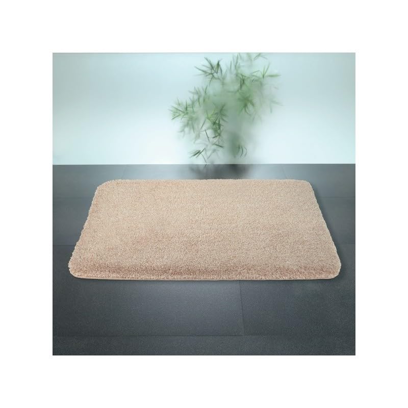 Spirella - Alfombra de Baño - Accesorio de Baño Acrílico Suave y Cómodo - Ideal para Baño - Antideslizante y Absorbente - Diseño Elegante - 80x150cm - Beige