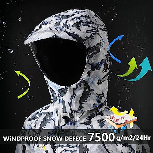 AFILOK Boy's Ski Jacket Waterproof Breathable Kids Fleece Lined Windproof Hooded Snowboard Coats4