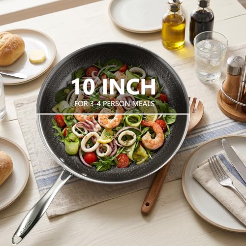 Image of imarku 10-Inch Non Stick Frying Pan with Lid, PFOA-Free Ceramic-Coated