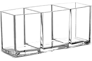 Crystal-Clear Makeup Brush Organizer: The Ultimate Cosmetic & Stationery Haven