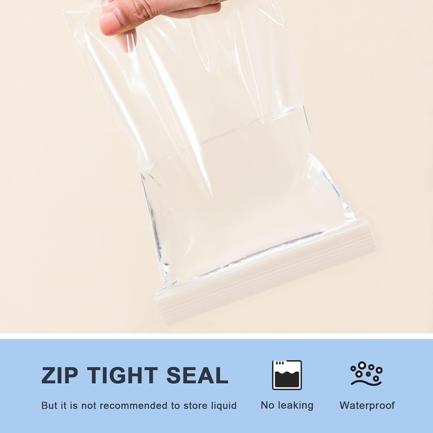 Bolsas de plástico transparentes con cierre de cremallera de 3 x 5 pulgadas (1000 piezas) - Bolsas de plástico con cierre de cierre resellable de 3,14 Mil para monedas, joyas, aperitivos, semillas
