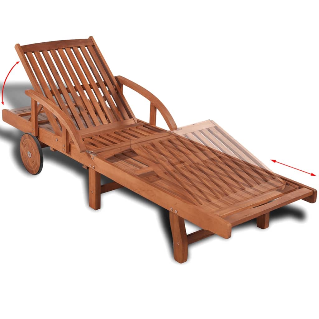 Tumbona para balcón, playa, jardín, tumbona de madera, tumbona de madera ajustable en 5 posiciones, ideal como tumbona de relajación para balcón, jardín, terraza, tumbonas