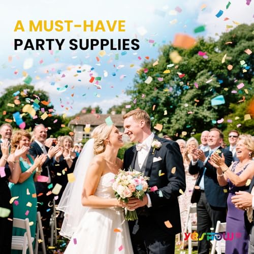 image for Confetti Cannon Party Poppers Biodegradable Shooters, (6 Pack) YESHOW 