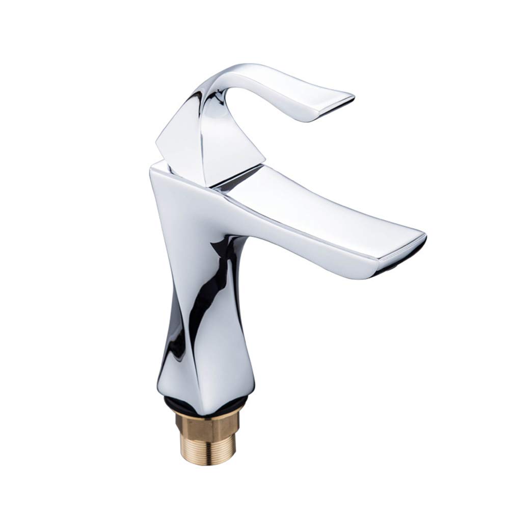 Robinet de lavabo en chrome moderne mitigeur eau chaude et froide en cuivre LWX