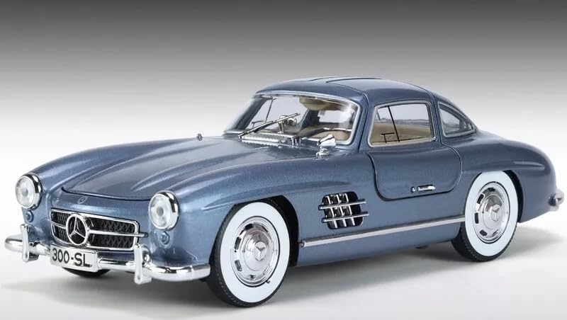 Image of BlackZone 1955 Mercedes-Benz 300sl Vintage Model, 1 /24 Toy Car with Sound and Light Function, Children's Toy Model Car with Pullback Function, Collector's Quality (1:24 Blue)