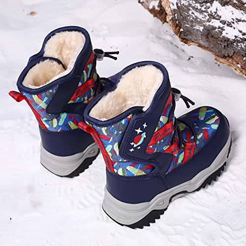 CERYTHRINA Girls Boys Snow Boots Kids Outdoor Winter Shoes Warm Fur Lined Hight-Cut for Outdoor Skiing Bootie4