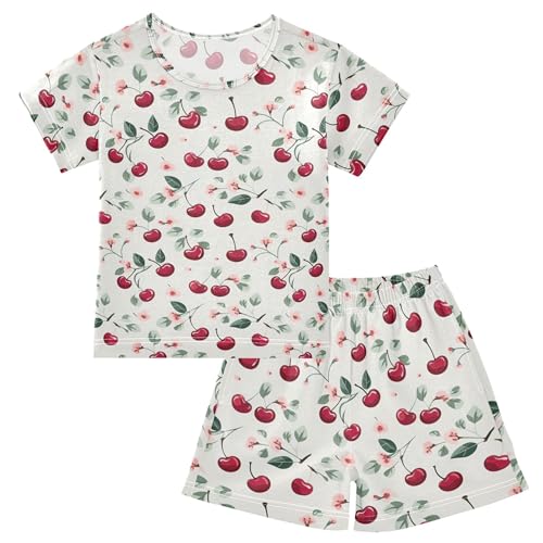 Cherry Fruit Pajama Set Pajamas Sleepwear Nightwear Loungewear Clothes Set B04033453