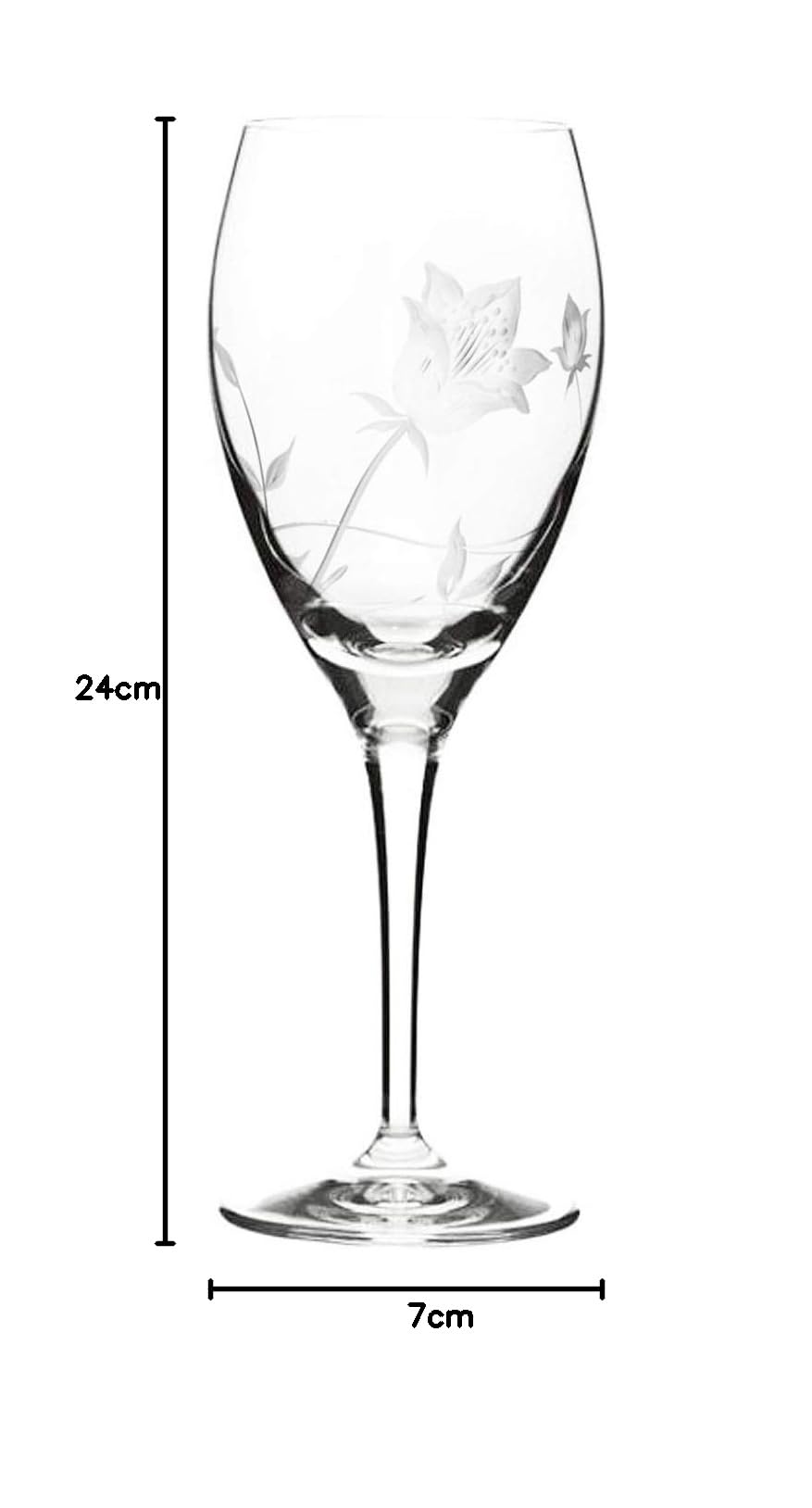 ARNSTADT KRISTALL Copa de vino tinto Liana (24 cm) cristal soplado artesanalmente · tallado a mano · Hecho a mano en Alemania