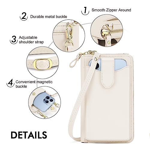 Image of Peacocktion Small Crossbody Wallet Cell Phone Purse for Women Vegan Leather RFID Blocking Bags with Card Slots