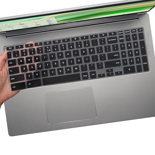 Keyboard Cover for 15.6' Acer Chromebook 315 CB315-3HT/Acer Chromebook 715 CB715/17.3' Acer 317 Chromebook Laptop with Numeric Keypad, Acer Chromebook 15 CB315-3HT-C296/C6XF/C16B Keyboard Skin-Black